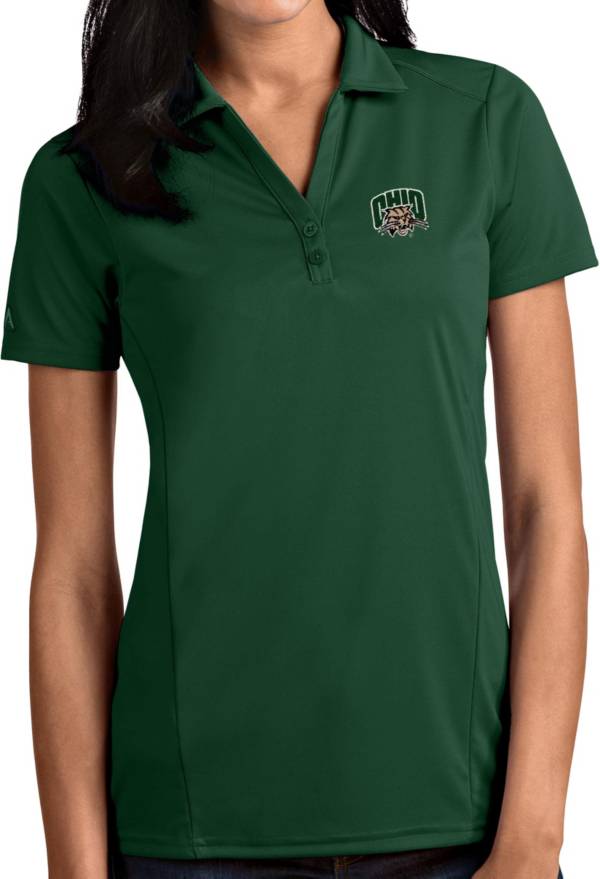 Antigua Women's Ohio Bobcats Green Tribute Performance Polo