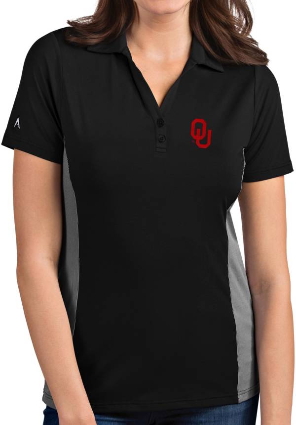 Antigua Women's Oklahoma Sooners Venture Black Polo