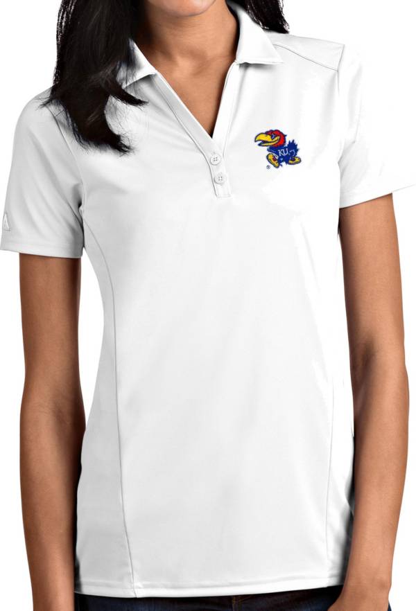 Antigua Women's Kansas Jayhawks Tribute Performance White Polo product image