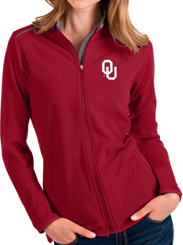 Antigua Women's Oklahoma Sooners Crimson Glacier Full-Zip Jacket