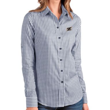 sorry, Antigua Women's Akron Zips Navy Structure Button Down Long Sleeve Shirt is currently out of stock