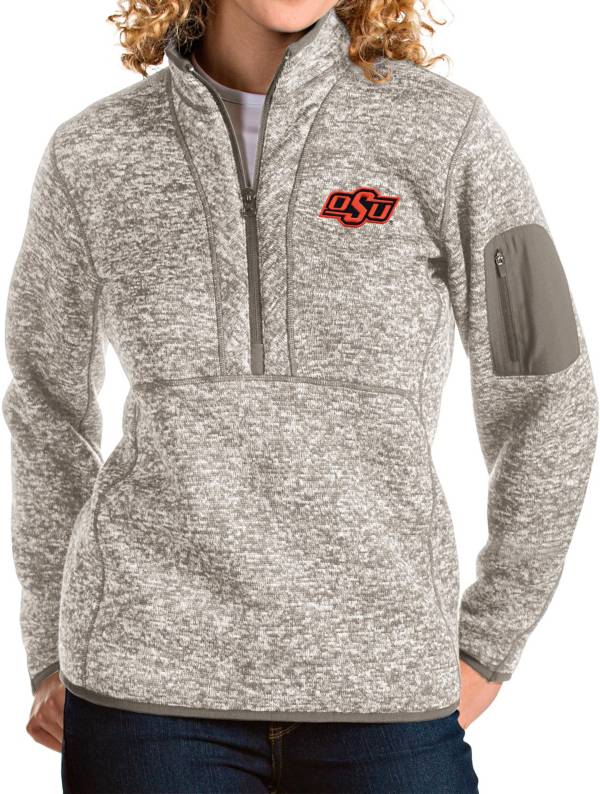Antigua Women's Oklahoma State Cowboys Oatmeal Fortune Pullover Jacket product image