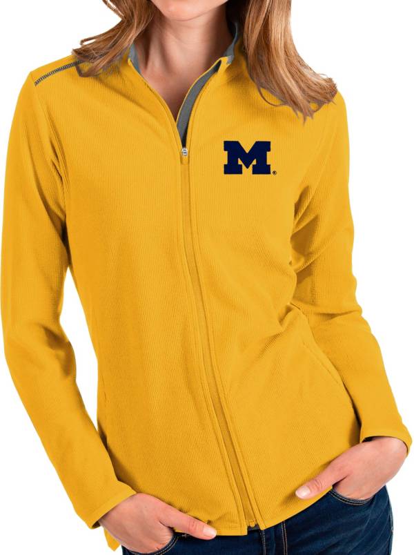 Antigua Women's Michigan Wolverines Gold Glacier Full-Zip Jacket