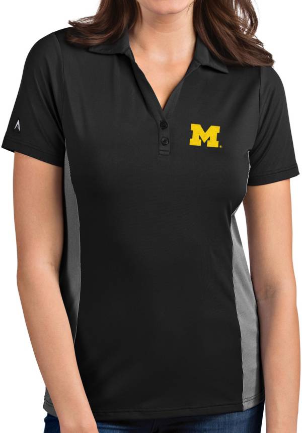 Antigua Women's Michigan Wolverines Grey Venture Polo