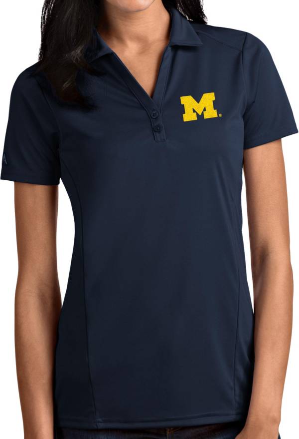 Antigua Women's Michigan Wolverines Blue Tribute Performance Polo