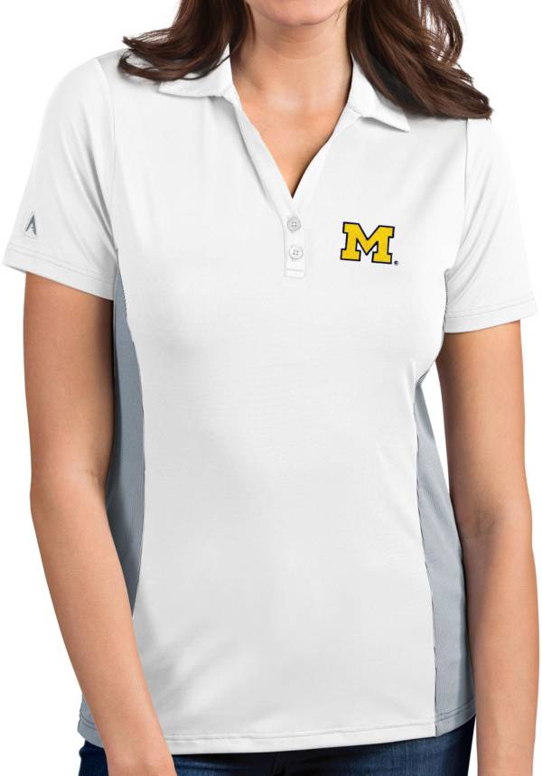 Antigua Women's Michigan Wolverines Venture White Polo