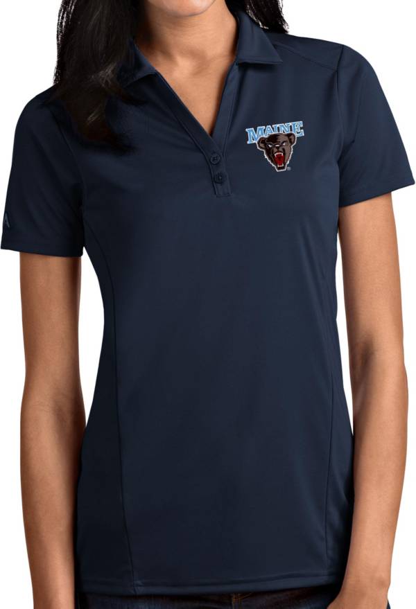 Antigua Women's Maine Black Bears Blue Tribute Performance Polo