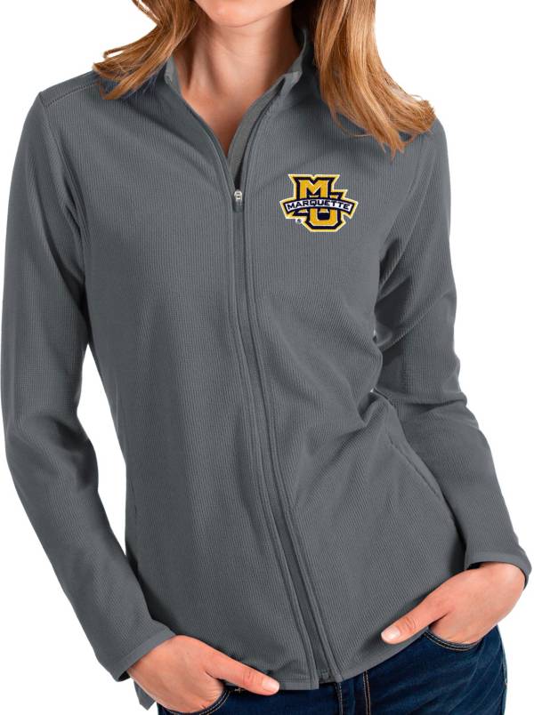 Antigua Women's Marquette Golden Eagles Grey Glacier Full-Zip Jacket