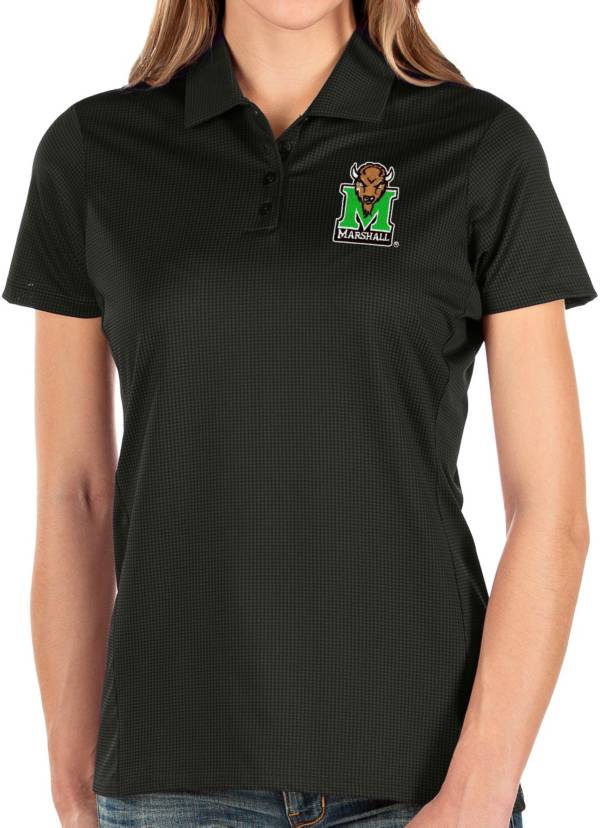 Antigua Women's Marshall Thundering Herd Balance Black Polo