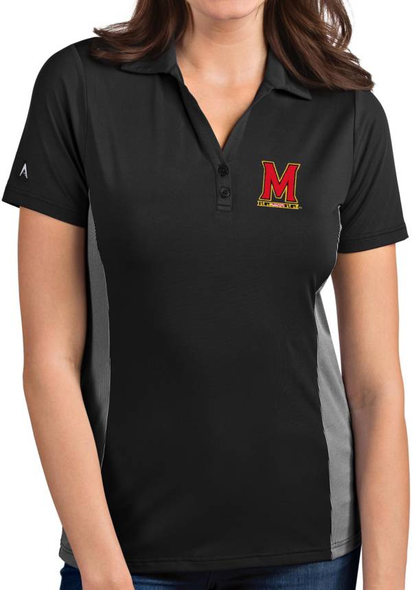 Antigua Women's Maryland Terrapins Grey Venture Polo