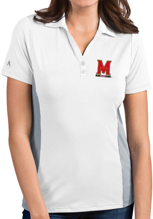 Antigua Women's Maryland Terrapins Venture White Polo