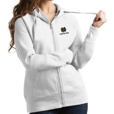 sorry, Antigua Women's Notre Dame Fighting Irish Victory Full-Zip White Hoodie is currently out of stock