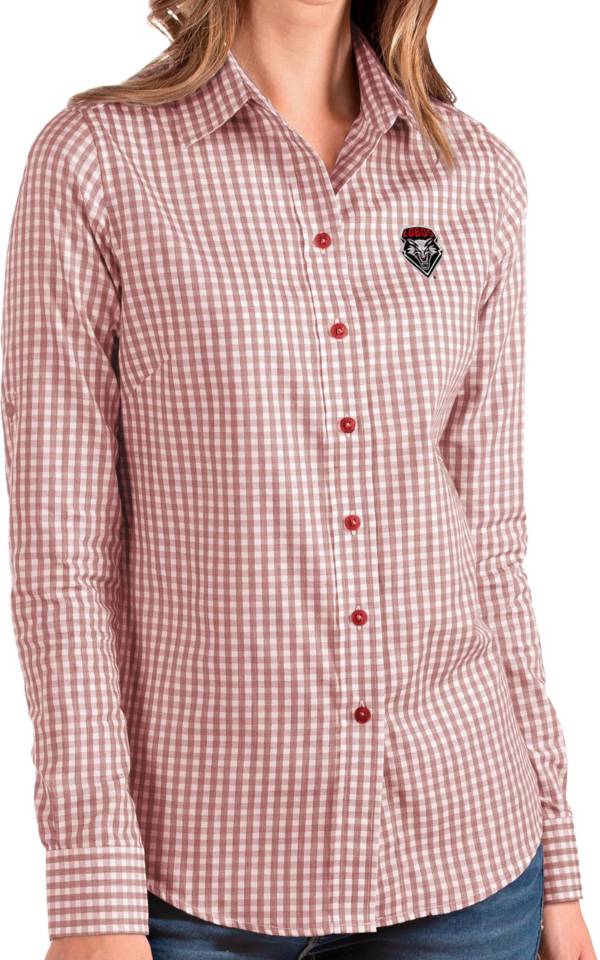 Antigua Women's New Mexico Lobos Cherry Structure Button Down Long Sleeve Shirt product image