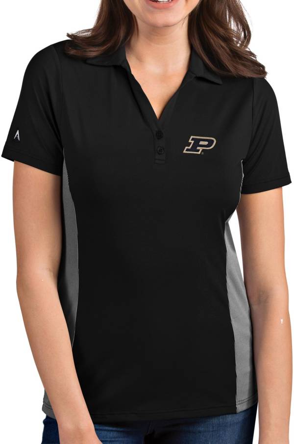 Antigua Women's Purdue Boilermakers Venture Black Polo