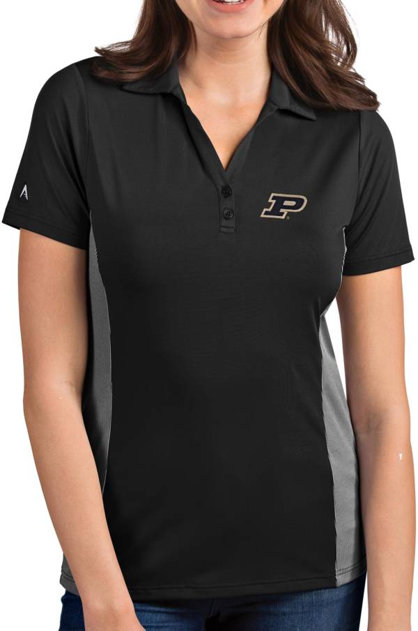 Antigua Women's Purdue Boilermakers Grey Venture Polo