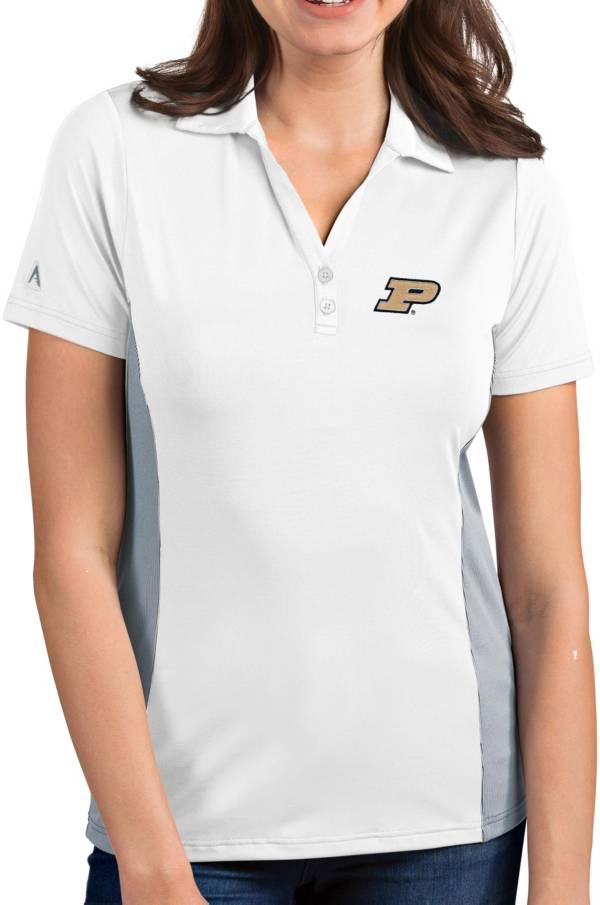 Antigua Women's Purdue Boilermakers White Venture Polo