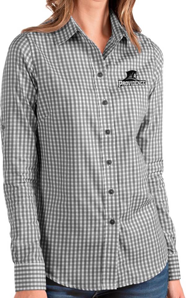 Antigua Women's Providence Friars Structure Button Down Long Sleeve Black Shirt product image