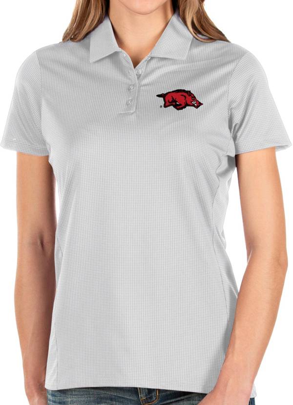 Antigua Women's Arkansas Razorbacks Balance White Polo