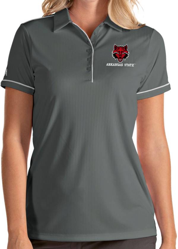 Antigua Women's Arkansas State Red Wolves Grey Salute Performance Polo product image