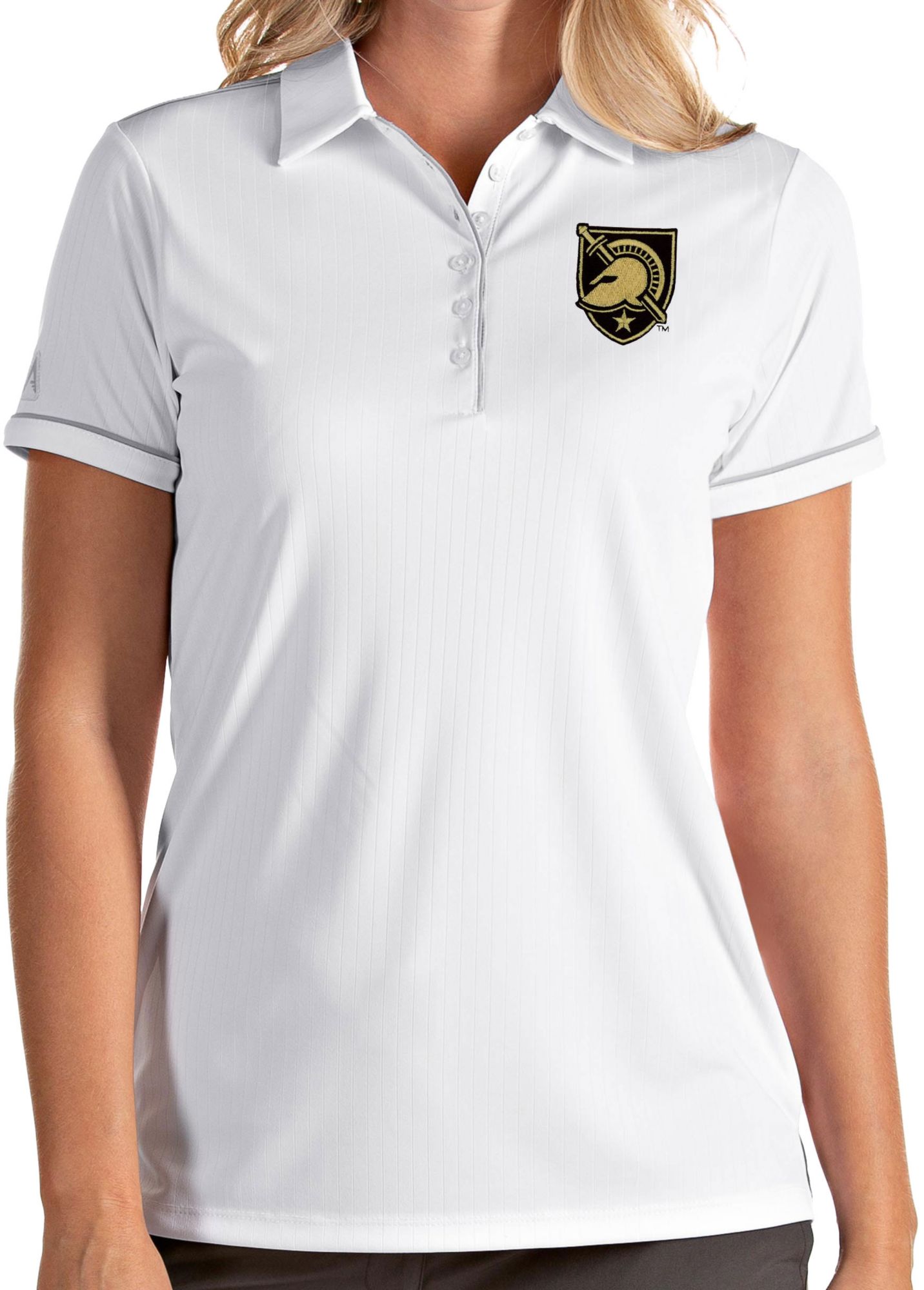Antigua Women's Army West Point Black Knights Salute Performance White Polo