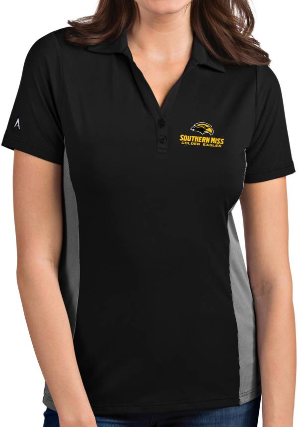 Antigua Women's Southern Miss Golden Eagles Venture Black Polo