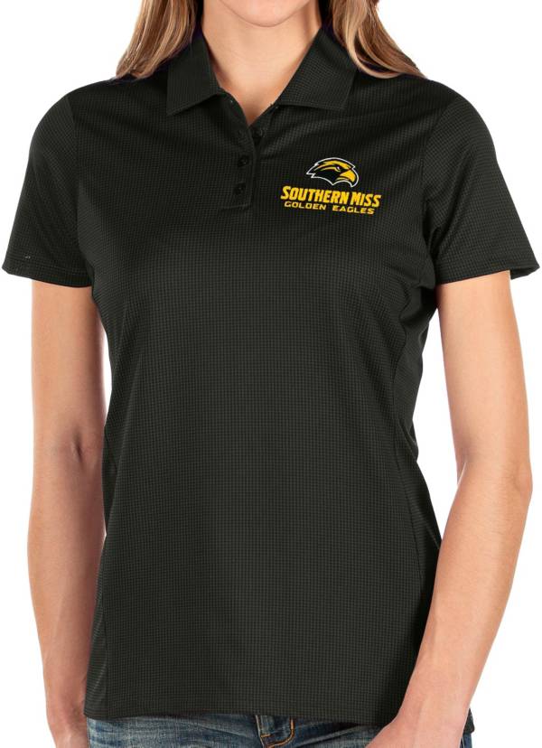 Antigua Women's Southern Miss Golden Eagles Balance Black Polo