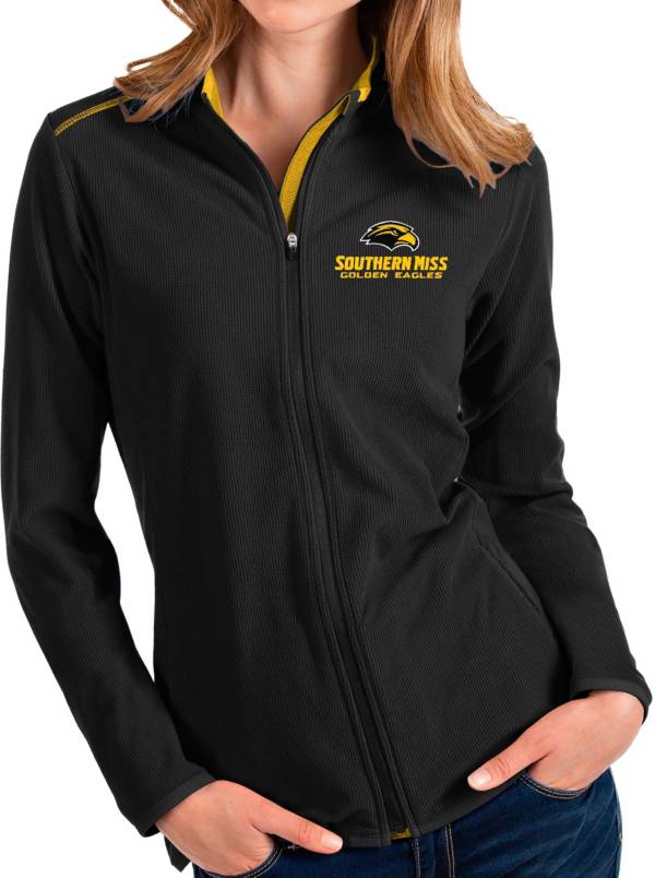 Antigua Women's Southern Miss Golden Eagles Glacier Full-Zip Black Jacket