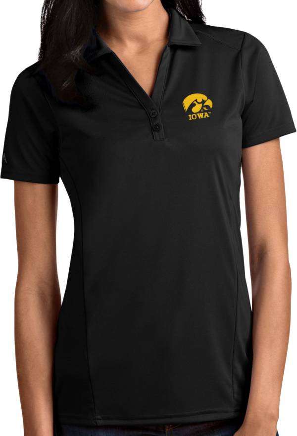 Antigua Women's Iowa Hawkeyes Tribute Performance Black Polo | Dick's ...