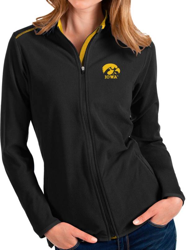 Antigua Women's Iowa Hawkeyes Glacier Full-Zip Black Jacket