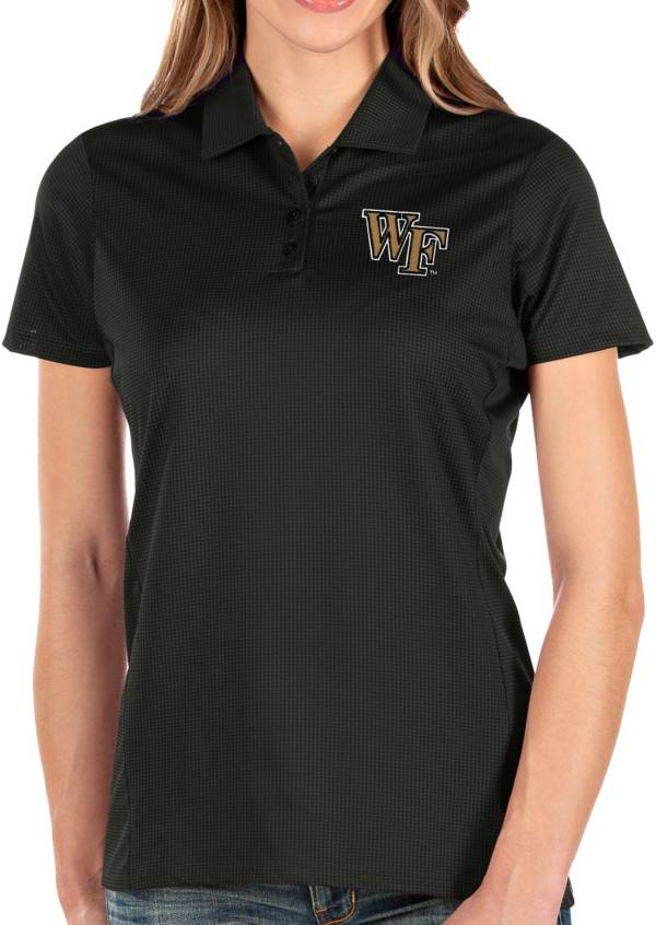 Antigua Women's Wake Forest Demon Deacons Balance Black Polo