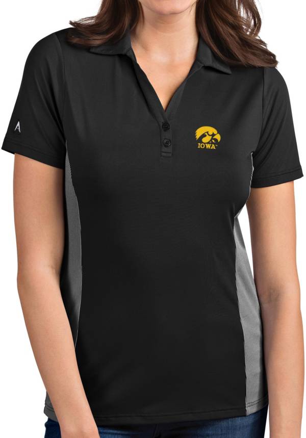 Antigua Women's Iowa Hawkeyes Grey Venture Polo