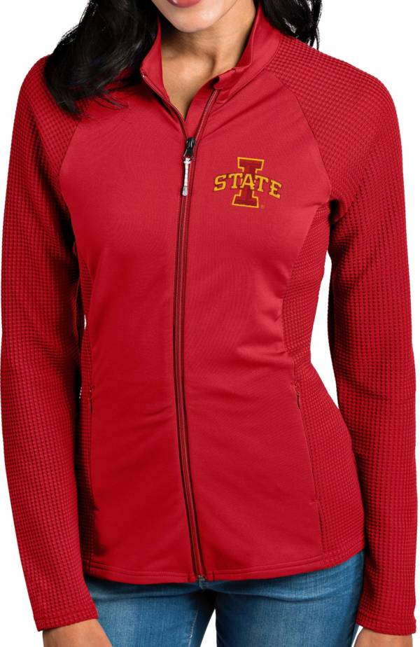 Antigua Women's Iowa State Cyclones Cardinal Sonar Full-Zip Performance Jacket