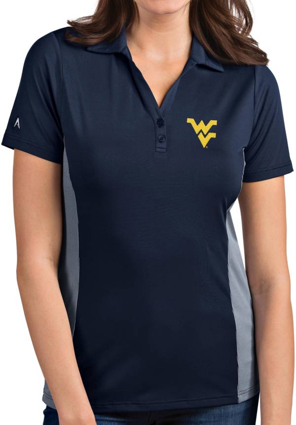 Antigua Women's West Virginia Mountaineers Blue Venture Polo