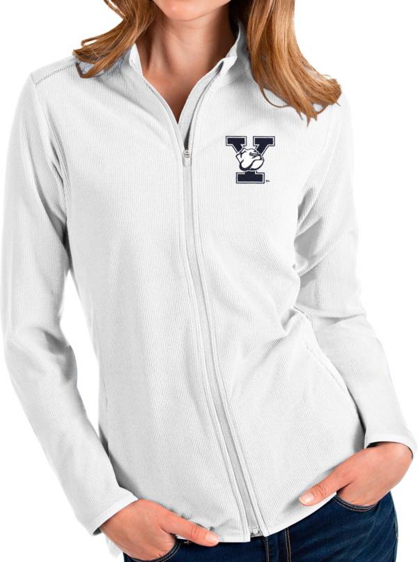 Antigua Women's Yale Bulldogs Glacier Full-Zip White Jacket