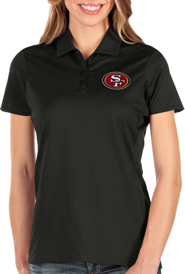 Antigua Women's San Francisco 49ers Balance Black Polo