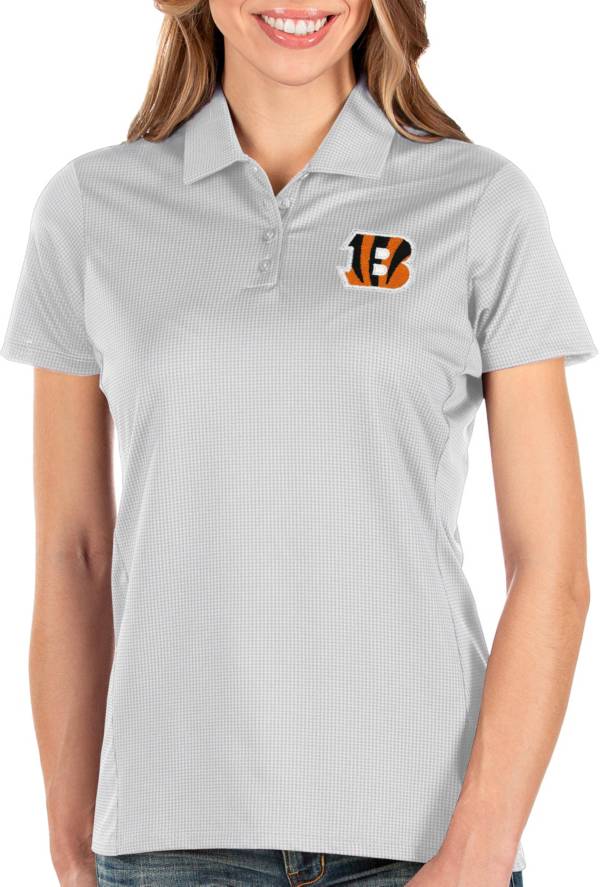 Antigua Women's Cincinnati Bengals Tribute Sleeveless Grey Performance Polo