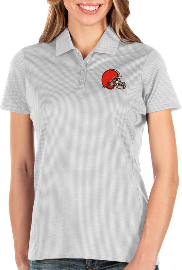 Antigua Women's Cleveland Browns Balance White Polo