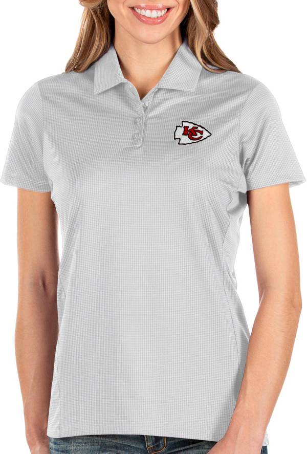 Antigua Women's Kansas City Chiefs Balance White Polo