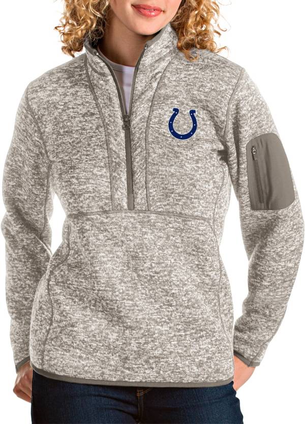 Women's Gray Indianapolis Colts Sherpa Quarter-Zip Pullover Jacket