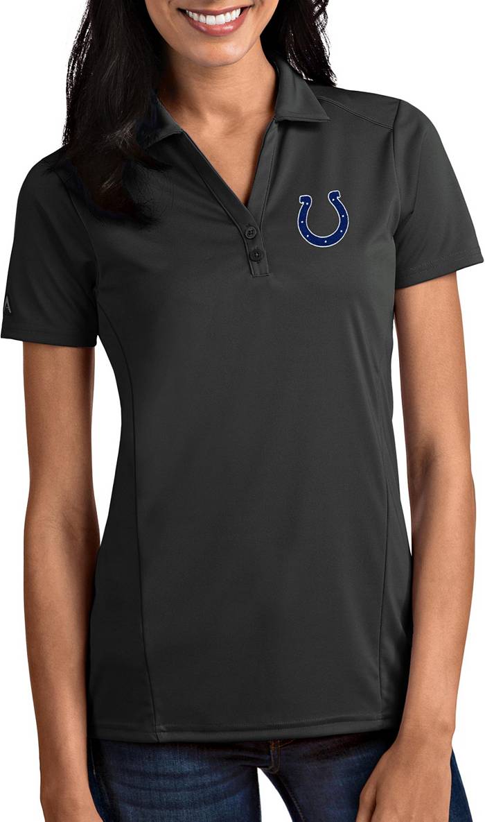 Mens ANTIGUA Short Sleeve Button Down Black Shirt NFL Indy Colts