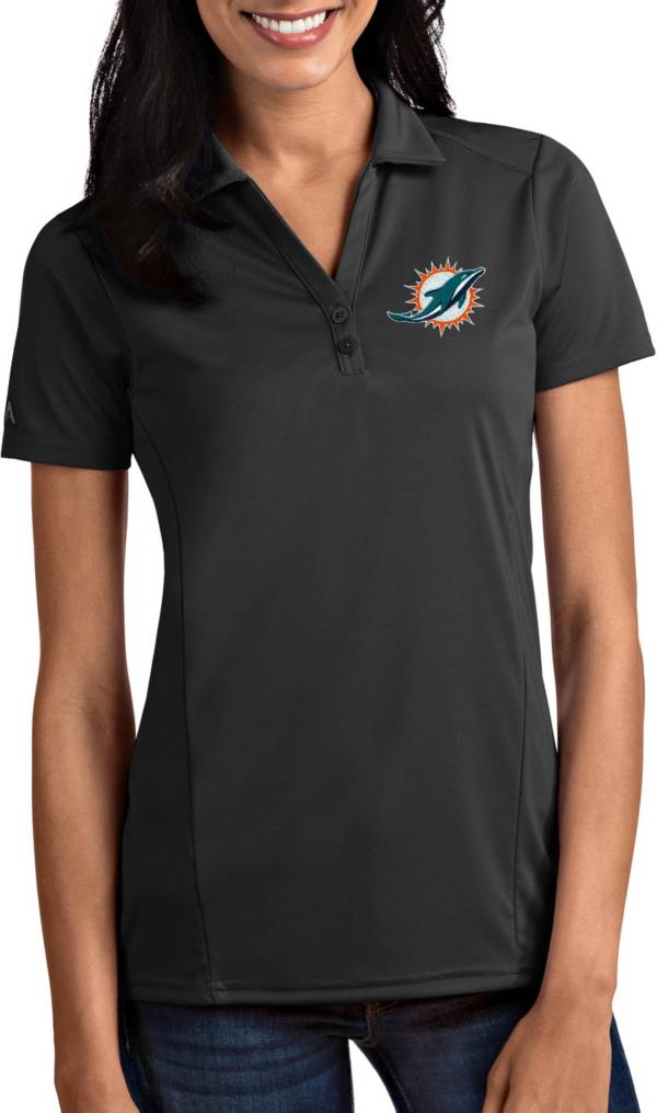 Antigua Women's Miami Dolphins Tribute Grey Polo Golf Galaxy