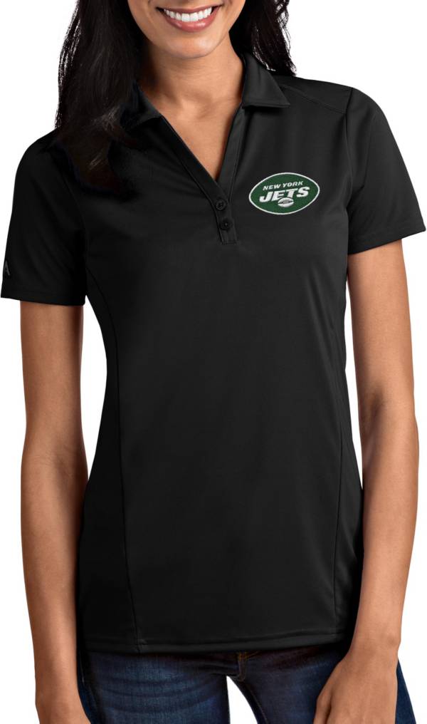 Antigua Women's New York Jets Tribute Black Polo Golf Galaxy