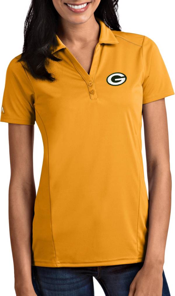 Antigua Women's Green Bay Packers Tribute Gold Polo product image