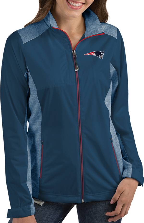 Antigua Women's New England Patriots Revolve Navy Full-Zip Jacket product image