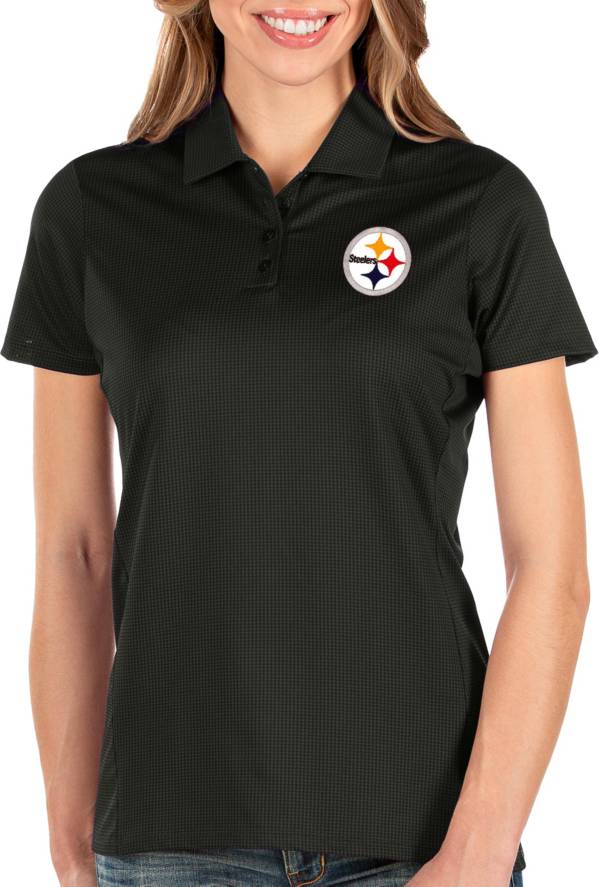 Antigua Women's Pittsburgh Steelers Balance Black Polo