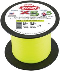 Berkley x5 Braid Bulk Spool - Low-Vis Green 