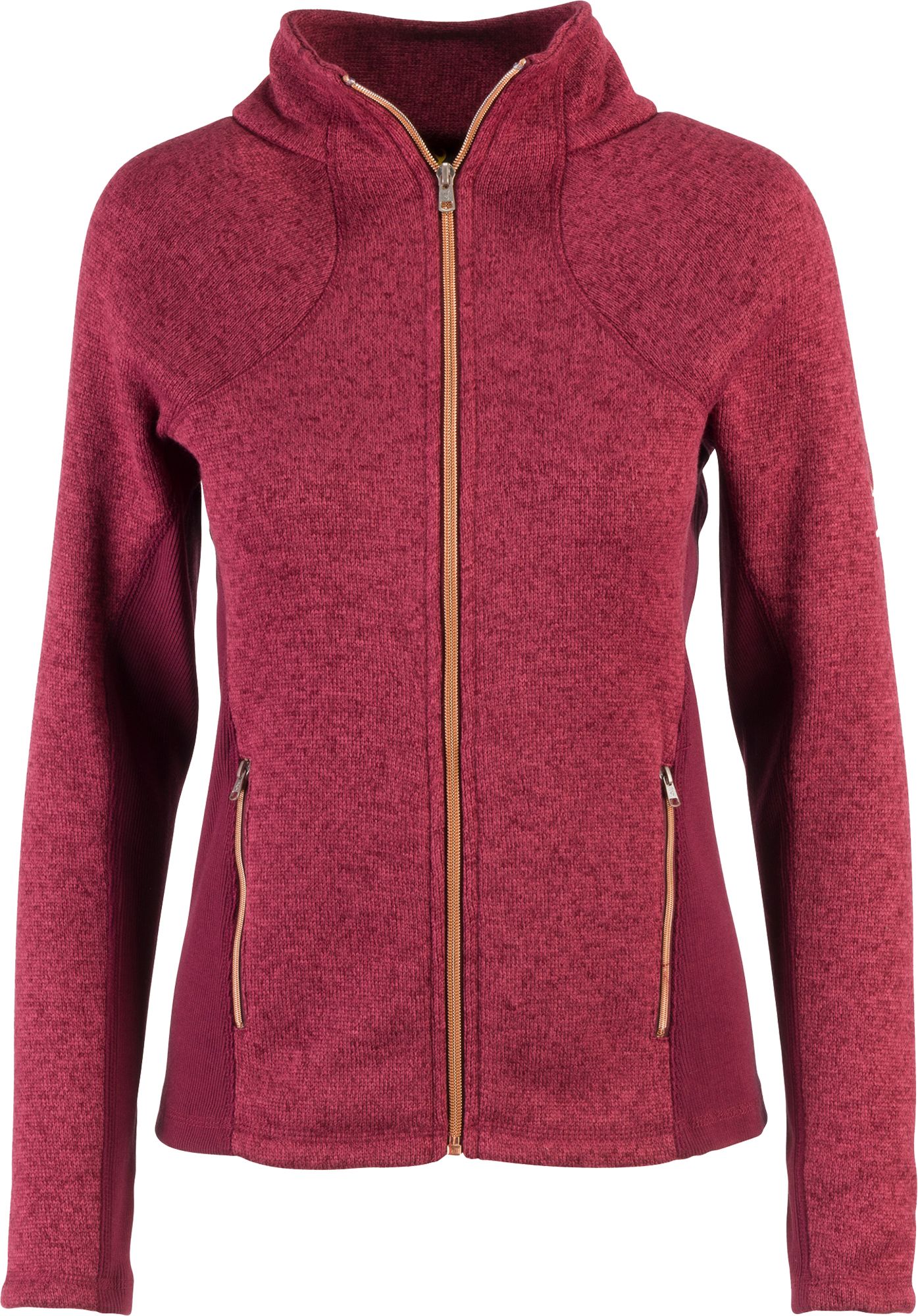 red zip up sweater women's