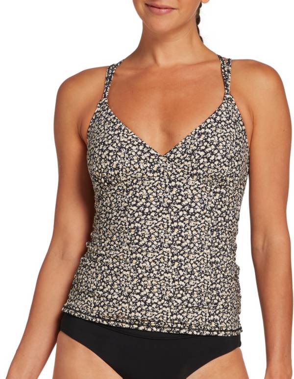 CALIA by Carrie Underwood Women's Strappy Ruched Tankini Top
