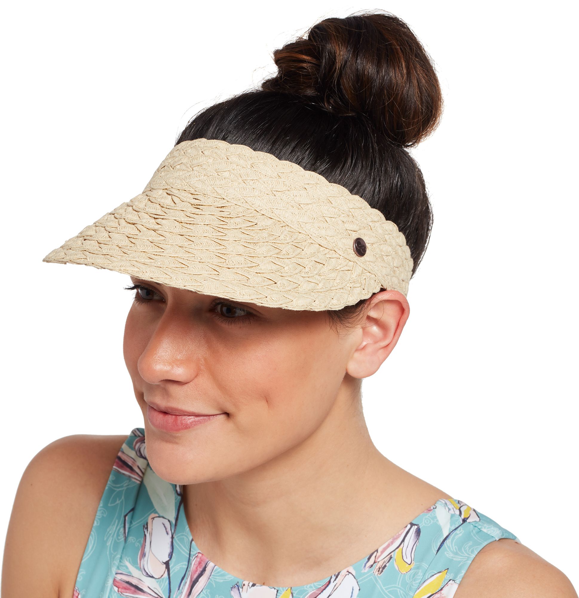 women's straw visor hats