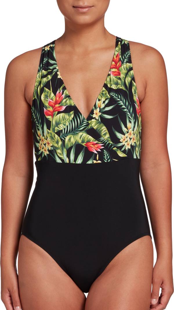 CALIA by Carrie Underwood Women's Overlap One Piece Swimsuit